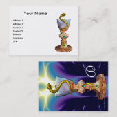 HYGEIAのボウル，薬局モノグラム。青（白） 名刺 (正面/裏面)