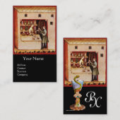 HYGEIAモノグラム薬のボウル,薬局,黒 名刺 (正面/裏面)