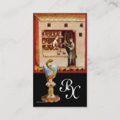 HYGEIAモノグラム薬のボウル,薬局,黒 名刺 (裏面)