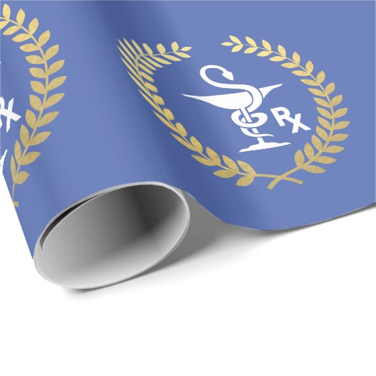 Hygeniaの記号のフェイクな金ゴールドのリースの薬剤師ボール ラッピングペーパー (ロールコーナー)