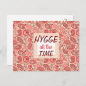 HYGGEオールタイムコージーピンクペイズリー ポストカード (正面/裏面)