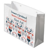 Hyggeクリスマスディアーデザイン – カスタマイズ可能なScandi ラージペーパーバッグ (正面アングル)