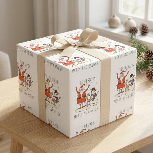 Hyggeサンタの楽しいクリスマス包装紙 ラッピングペーパー