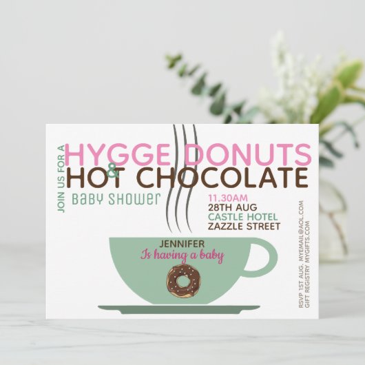 HYGGEベビー/ブライダル/シャワーまたは任意のイベント招待状 招待状 (スタンド正面)