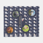 HYGGEライフコージースタグフォトブランケット海軍ブルー フリースブランケット (正面(横))