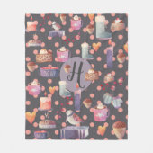 Hygge毛布 – 居心地の良いライフモノグラムウォーターカラーアート フリースブランケット (正面)