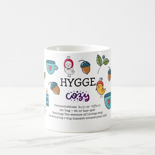 Hygge 意味および発音のかわいい落書き コーヒーマグカップ Zazzle Co Jp