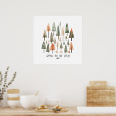 Hygge：木カラフル々、居心地の良い瞬間 ポスター (キッチン)