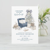 Hygge Blue Winter New Home for Holiday Invitation 招待状 (スタンド正面)