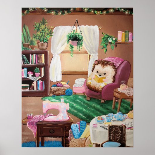 Hygge Hedgehog Poster ポスター (正面)
