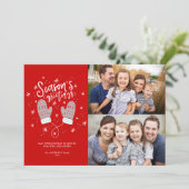 Hygge Mittens 2フォトクリスマスホリデーフラットカード シーズンカード (スタンド正面)