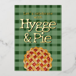 Hygge Scandinavian style plaid foil invitation 箔シーズンカード
