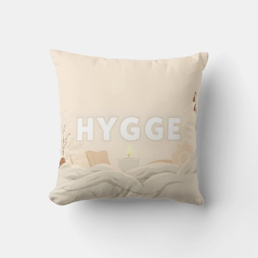 Hygge Throw Pillow | Cozy Scandinavian Home Decor クッション (正面)