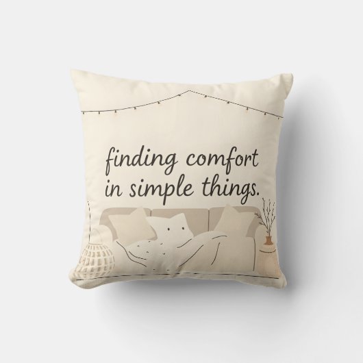 Hygge Throw Pillow | Cozy Scandinavian Home Decor クッション (正面)