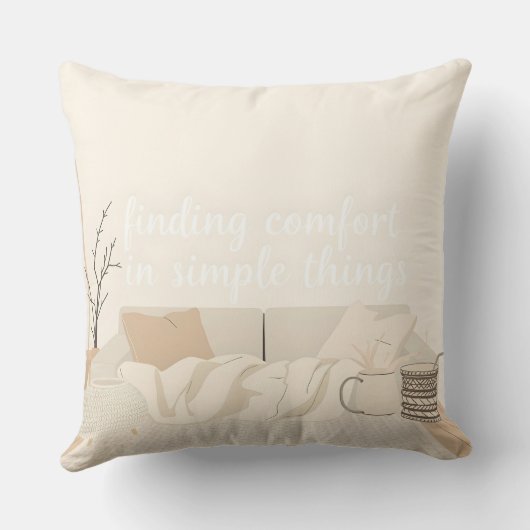 Hygge Throw Pillow | Cozy Scandinavian Home Decor クッション (裏面)