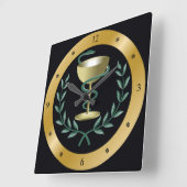 Hygieia~Pharmacy~Apothecary~Dispenssryの~のボール スクエア壁時計 (傾斜)