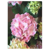 Hygrangeaのかわいらしいピンクのクリップボード クリップボード (裏面)