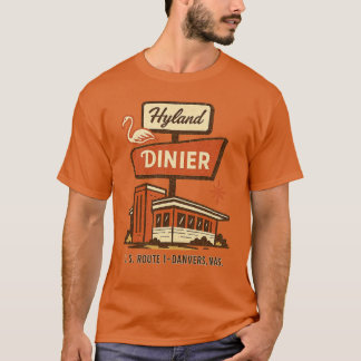 Hyland Diner Danvers, MA Retro Route 1 Roadside Di Tシャツ