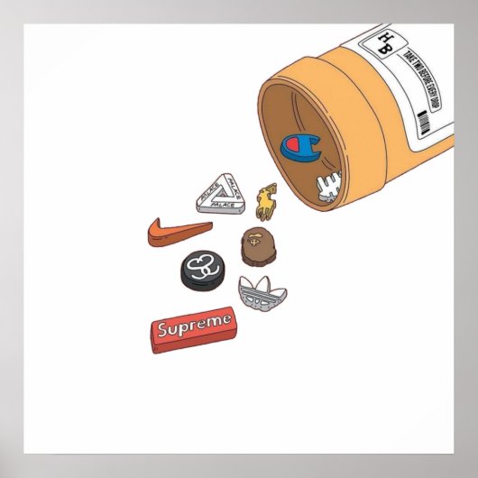 Hypebeast streetwear sarcastic design ポスター (正面)