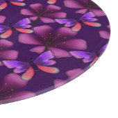 Hyper-Bloom Purple Butterfly: Dark  Floral  カッティングボード (角)