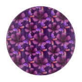 Hyper-Bloom Purple Butterfly: Dark  Floral  カッティングボード (正面)