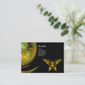 HYPER BUTTERFLY – 明るいオレンジ色の緑の黒い黄色 名刺 (スタンド正面)