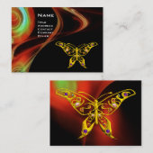 HYPER BUTTERFLY – 赤い青い緑の黒い黄色 名刺 (正面/裏面)