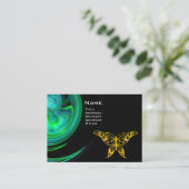 HYPER BUTTERFLY – 鮮やかな青の緑の黒い黄色 名刺 (スタンド正面)