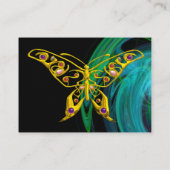 HYPER BUTTERFLY – 鮮やかな青の緑の黒い黄色 名刺 (裏面)