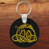 HYPER DRAGON金ゴールドケルト結び目模様(黒) キーホルダー (裏面)