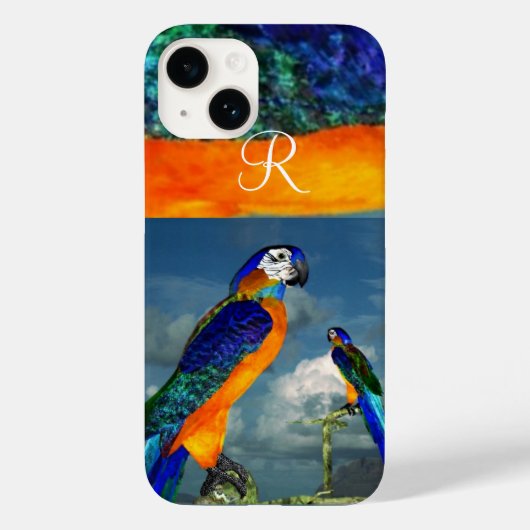 HYPER PARROTS /ブルーアラモノグラム Case-Mate iPhoneケース (裏面)