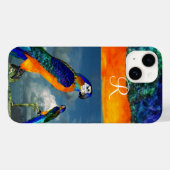 HYPER PARROTS /ブルーアラモノグラム Case-Mate iPhoneケース (裏面 (横))