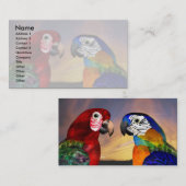 HYPER PARROTS /赤と青ARA，白 名刺 (正面/裏面)