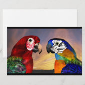 HYPER PARROTS /赤と青ARA，黒 便箋 (正面/裏面)