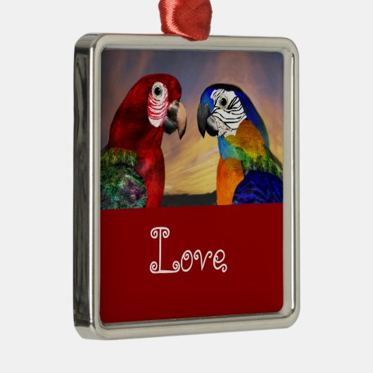 HYPER PARROTS / BLUE AND RED ARA LOVE メタルオーナメント (右)