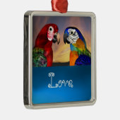 HYPER PARROTS / BLUE AND RED ARA SAPPHIRE Love メタルオーナメント (右)