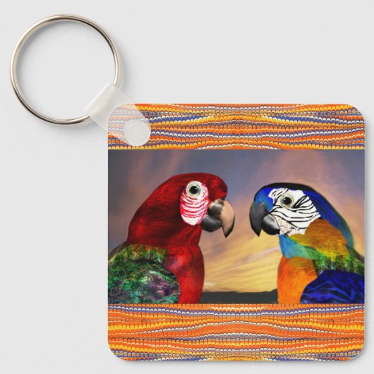 HYPER PARROTS/RED AND BLUE ARA キーホルダー (正面)