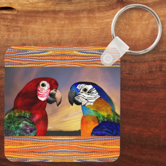 HYPER PARROTS/RED AND BLUE ARA キーホルダー (裏面)