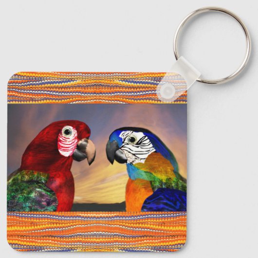 HYPER PARROTS/RED AND BLUE ARA キーホルダー (裏面)