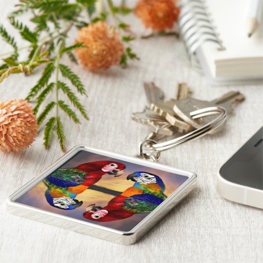 HYPER PARROTS/RED AND BLUE ARA キーホルダー (側面)