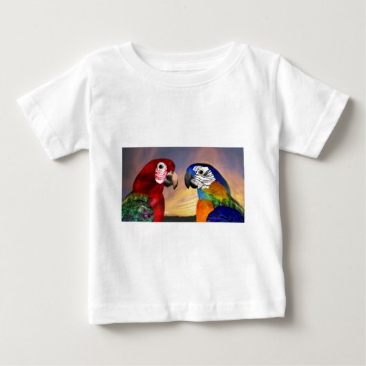 HYPER PARROTS/RED AND BLUE ARA ベビーTシャツ (正面)