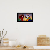 HYPER PARROTS / RED AND BLUE ARA ポスター (キッチン)