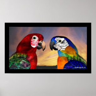 HYPER PARROTS / RED AND BLUE ARA ポスター