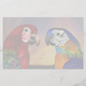 HYPER PARROTS / RED AND BLUE ARA ，緑の文房具 便箋 (裏面)