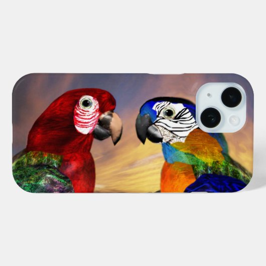 HYPER PARROTS/RED AND BLUE ARA Case-Mate iPhoneケース (裏面 (横))