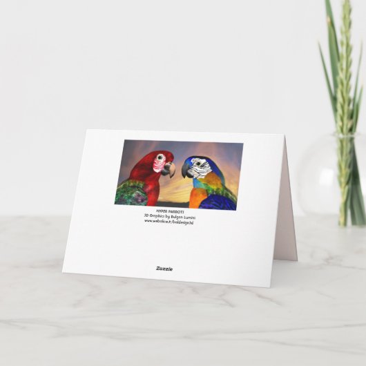 HYPER PARROTS / RED AND BLUE ARA Mother's Day カード (裏面)