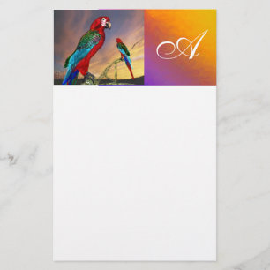 HYPER PARROTS / RED ARA MONOGRAM ,白 便箋