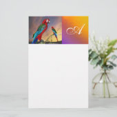 HYPER PARROTS / RED ARA MONOGRAM ,白 便箋 (スタンド正面)