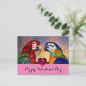 HYPER PARROTS、RED BLUE MACAWS Valentine's Day Love シーズンポストカード (スタンド正面)