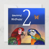 HYPER PARROTS / Second Birthday Party, Champagne 招待状 (正面)